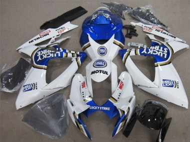 2006-2007 White Blue Lucky Strike Motul Suzuki GSXR 600 Motorcycle Fairings Canada