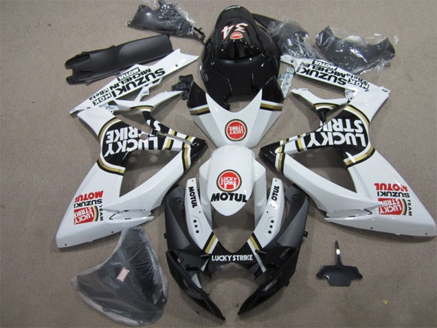 2006-2007 White Black Red Lucky Strike Motul Suzuki GSXR 600 Motorcycle Fairings Canada
