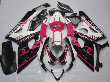 2006-2007 White Pink Black Chanel Suzuki GSXR 600 Motorcycle Fairings Canada
