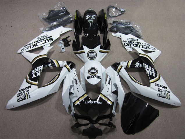 2008-2010 White Black Motul Lucky Strike Suzuki GSXR 600 Motorcycle Fairings Canada