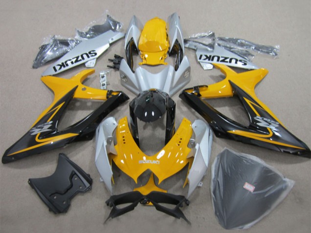 2008-2010 Yellow Silver Glossy Black Suzuki GSXR 600 Motorcycle Fairings Canada