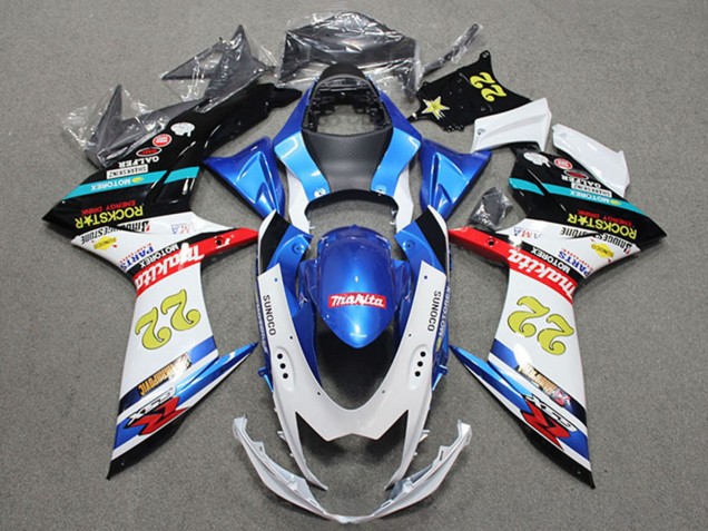 2011-2024 Blue White Red Black Rockstar 22 Suzuki GSXR 600 Motorcycle Fairings Canada