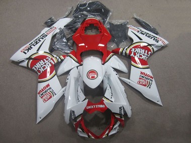 2011-2024 White Red Motul Lucky Strike Suzuki GSXR 600 Motorcycle Fairings Canada