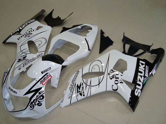 2001-2003 White Black Alstare Corona Extra Motul Suzuki GSXR 750 Motorcycle Fairings Canada