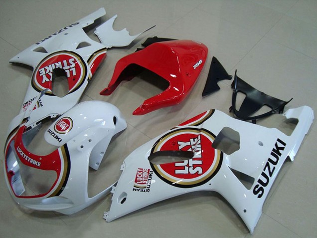 2001-2003 White Red Lucky Strike Suzuki GSXR 750 Motorcycle Fairings Canada