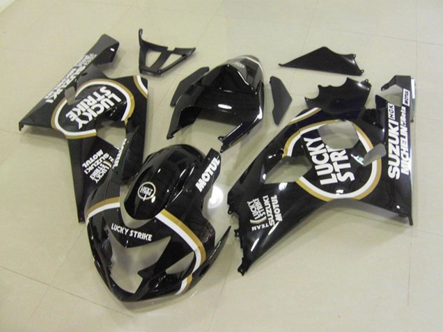 2004-2005 Glossy Black White Lucky Strike Motul Suzuki GSXR 750 Motorcycle Fairings Canada