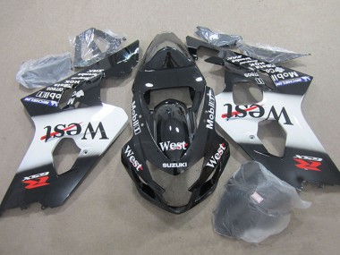 2004-2005 Glossy Black White West Moil Suzuki GSXR 750 Motorcycle Fairings Canada