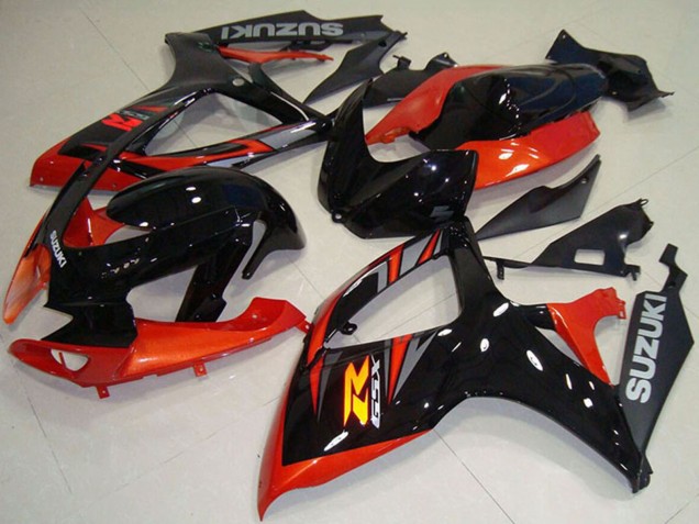 2006-2007 Orange Glossy Black Suzuki GSXR 750 Motorcycle Fairing Canada
