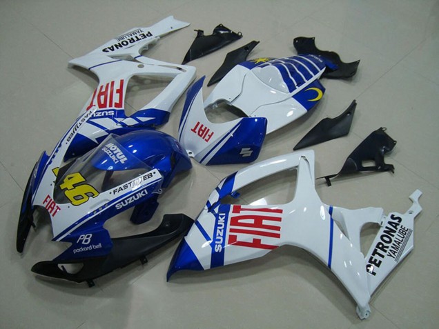 2006-2007 White Blue Red Fiat 46 Suzuki GSXR 750 Motorcycle Fairings Canada
