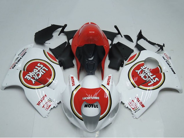1996-2007 White Red Lucky Strike Motul Suzuki GSXR 1300 Hayabusa Motorcycle Fairings Canada