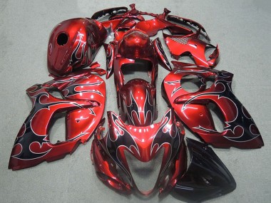 1996-2007 Red Silver Black Flame Suzuki GSXR 1300 Hayabusa Motorcycle Fairings Canada