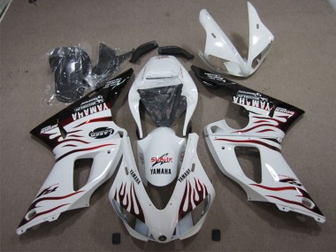 1998-1999 White Glossy Black Red Flame Shark Yamaha YZF R1 Motorcycle Fairings Canada