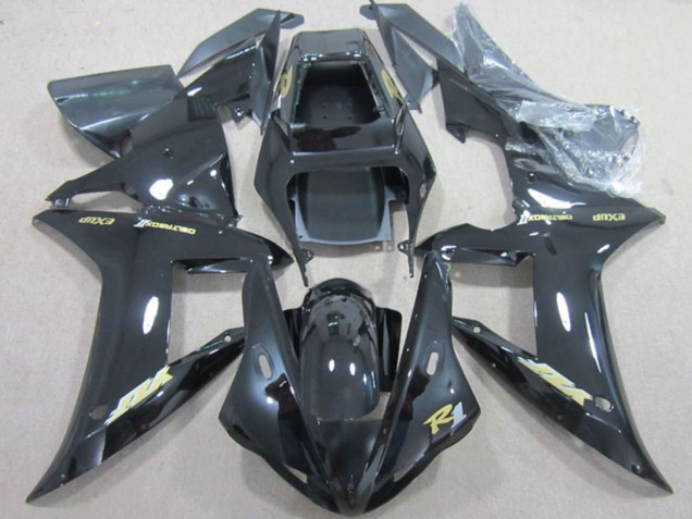 2002-2003 Glossy Black Gold Decal Yamaha YZF R1 Motorcycle Fairings Canada