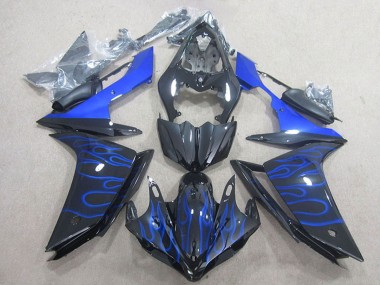 2007-2008 Glossy Black Blue Flame Yamaha YZF R1 Motorcycle Fairing Canada