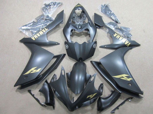 2007-2008 Matte Black Gold Decal Yamaha YZF R1 Motorcycle Fairings Canada