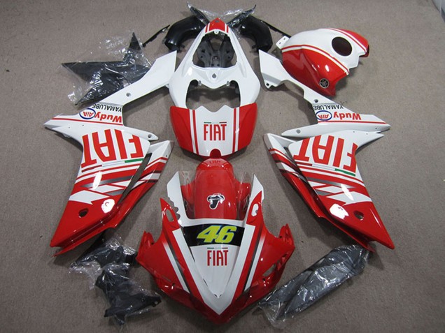 2007-2008 White Red Fiat 46 Yamaha YZF R1 Motorcycle Fairings Canada