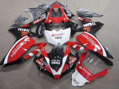 2007-2008 Red White Black Volvo Santander Fimer Yamaha YZF R1 Motorcycle Fairings Canada