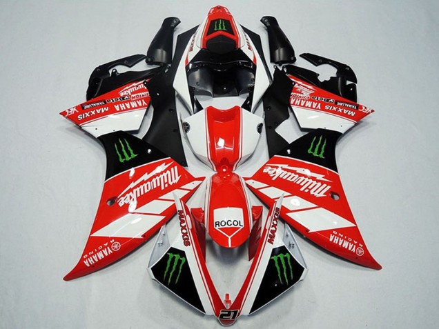 2012-2014 White Gred Glossy Black Green Monster Milwaukee Maxxis Rocol Yamaha YZF R1 Motorcycle Fairings Canada