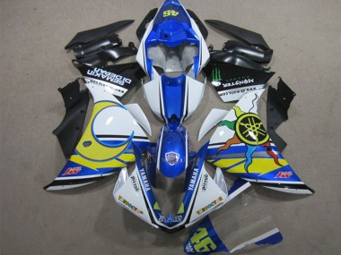 2012-2014 White Blue Yellow Black Pizzoli Semakin Didepan Monster Yamaha YZF R1 Motorcycle Fairings Canada