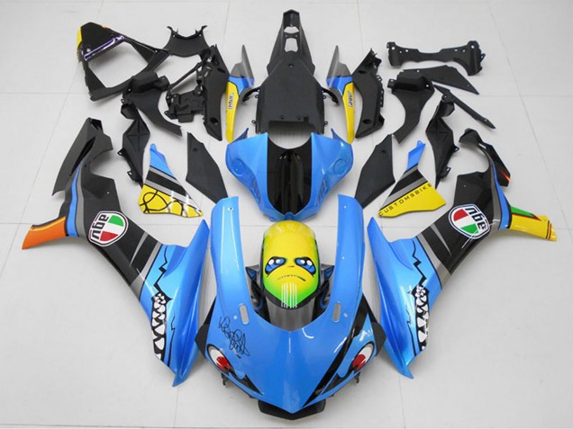 2015-2019 Blue Yellow Shark Yamaha YZF R1 Motorcycle Fairing Kits Canada