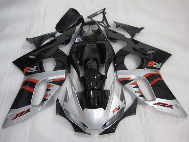 1998-2002 Silver Red Glossy Black Yamaha YZF R6 Motorcycle Fairings Canada