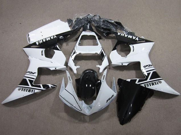 2003-2004 White Glossy Black Yamaha YZF R6 Motorcycle Fairings Kits Canada