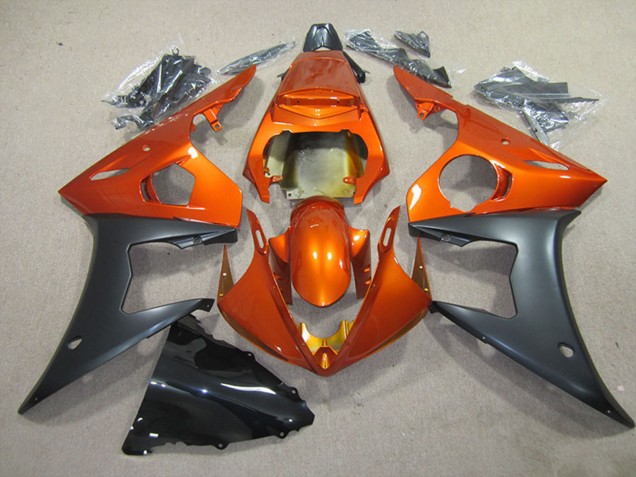 2003-2004 Orange Matte Black Yamaha YZF R6 Motorcycle Fairing Canada