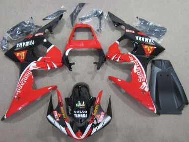 2003-2004 Red White Glossy Black Santander Fimer Volvo Yamaha YZF R6 Motorcycle Fairings Canada