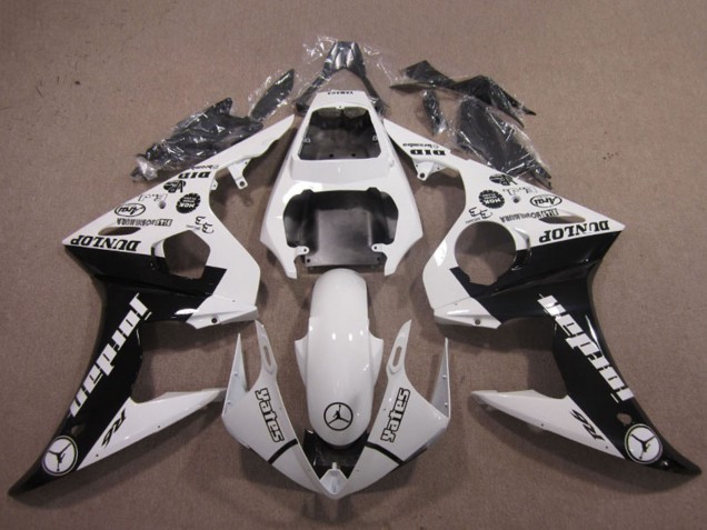 2003-2004 White Glossy Black Jordan Dunlop Yamaha YZF R6 Motorcycle Fairings Canada