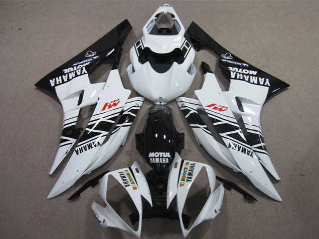 2006-2007 White Glossy Black Motul Yamaha YZF R6 Motorcycle Fairings Canada