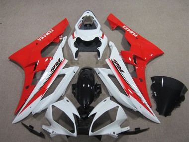 2006-2007 White Red Glossy Black Yamaha YZF R6 Motorcycle Fairing Canada