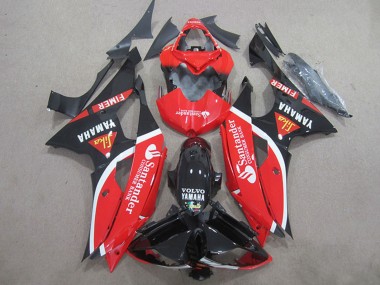 2008-2016 Red White Glossy Black Volvo Santander Fimer Yamaha YZF R6 Motorcycle Fairings Canada
