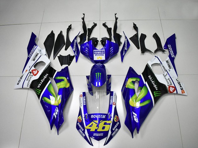 2017-2023 White Blue Black Green Monster MoviStar 46 Yamaha YZF R6 Motorcycle Fairings Canada