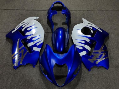 1997-2007 Gloss Blue and White Suzuki GSXR 1300 Motorcycle Fairings Canada