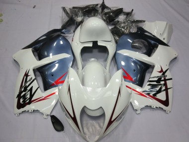 1997-2007 White and Dusty Blue Suzuki GSXR 1300 Motorcycle Fairings Canada