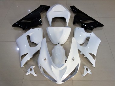 2005-2006 Gloss White & Black Kawasaki ZX6R Motorcycle Fairings Canada