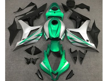 2007-2008 Bright Green and Silver OEM Style Honda CBR600RR Motorcycle Fairings Canada
