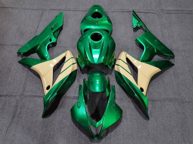 2007-2008 Emerald Green and Tan Honda CBR600RR Motorcycle Fairings Canada
