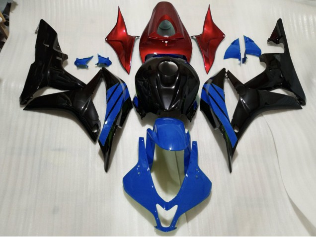 2007-2008 Gloss Black & Blue and Red Accents Honda CBR600RR Motorcycle Fairings Canada
