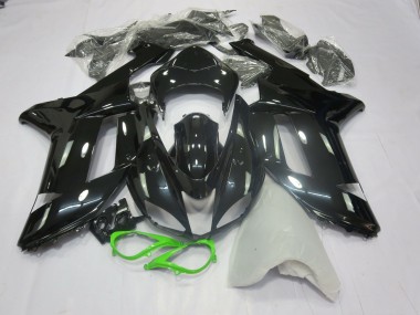2007-2008 Gloss Black Green Kawasaki ZX6R Motorcycle Fairings Canada