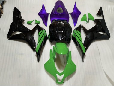 2007-2008 Gloss Black & Green and Purple Accents Honda CBR600RR Motorcycle Fairings Canada