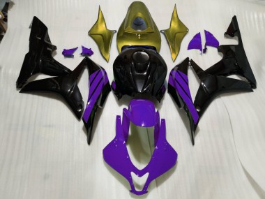 2007-2008 Gloss Black & Purple and Gold Accents Honda CBR600RR Motorcycle Fairings Canada
