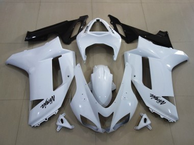 2007-2008 Gloss White Kawasaki ZX6R Motorcycle Fairings Canada