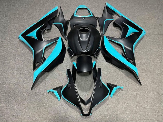 2007-2008 Matte Black & Cyan Honda CBR600RR Motorcycle Fairings Canada 2007-2008 Matte Black & Cyan Honda CBR600RR Motorcycle Fairings Canada