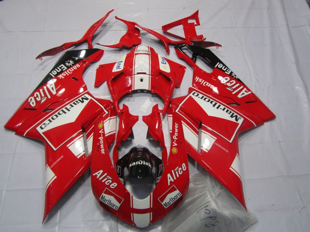 2007-2012 Marlboro Ducati 848 1098 1198 Motorcycle Fairings Canada 2007-2012 Marlboro Ducati 848 1098 1198 Motorcycle Fairings Canada