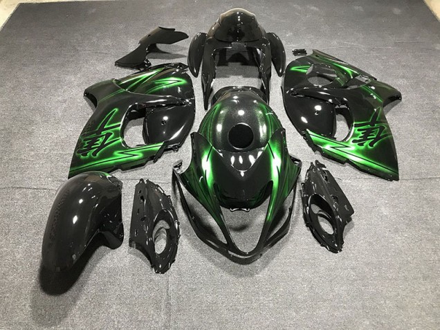 2008-2019 Gloss Black and Green Suzuki GSXR 1300 Motorcycle Fairings Canada