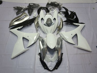 2009-2016 Silver and White Suzuki GSXR 1000 Motorcycle Fairings Canada