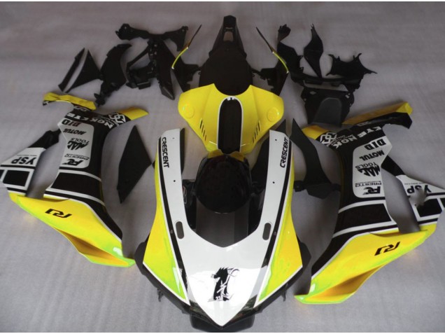 2015-2019 Gloss Yellow & White Yamaha R1 Motorcycle Fairings Canada 2015-2019 Gloss Yellow & White Yamaha R1 Motorcycle Fairings Canada