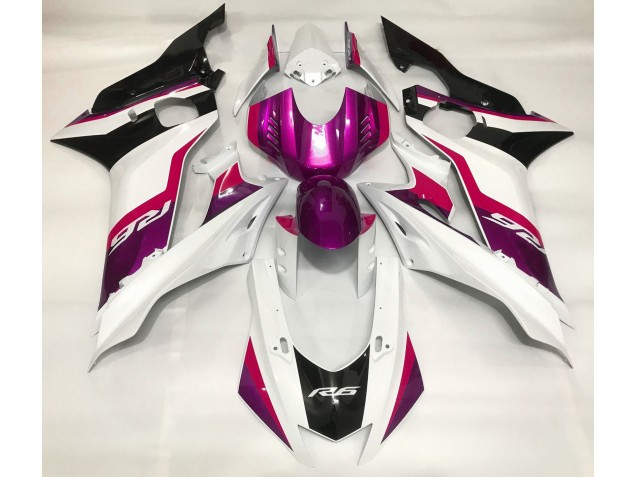 2017-2019 Pink and Gloss White Yamaha R6 Motorcycle Fairings Canada