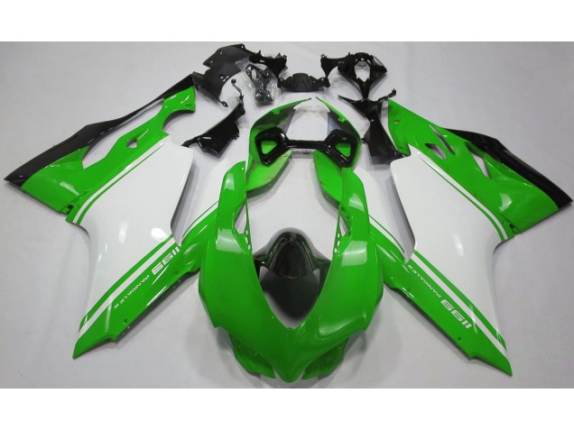 Gloss Green White and Black Ducati 1199 Motorcycle Fairings Canada Gloss Green White and Black Ducati 1199 Motorcycle Fairings Canada
